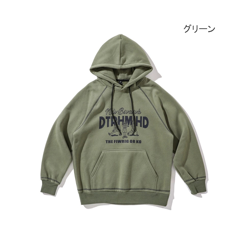 パーカー 裏起毛パーカー 男女兼用 プリント フード付き 秋冬 全2色