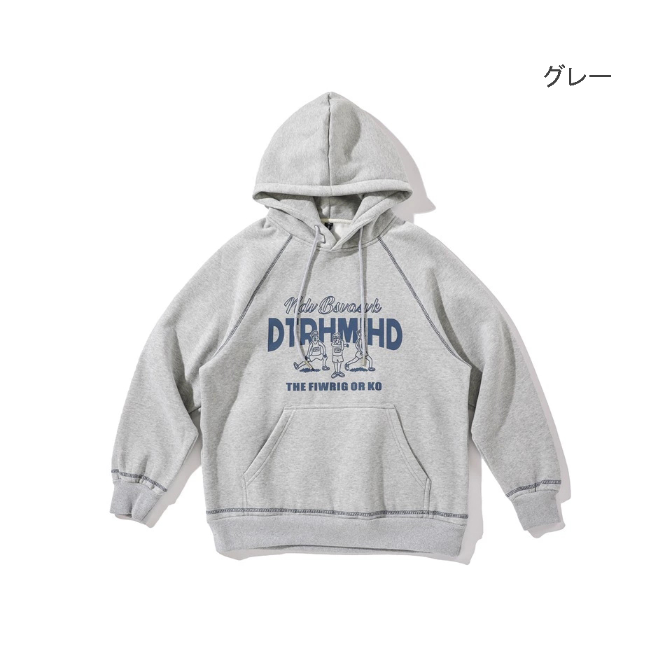 パーカー 裏起毛パーカー 男女兼用 プリント フード付き 秋冬 全2色