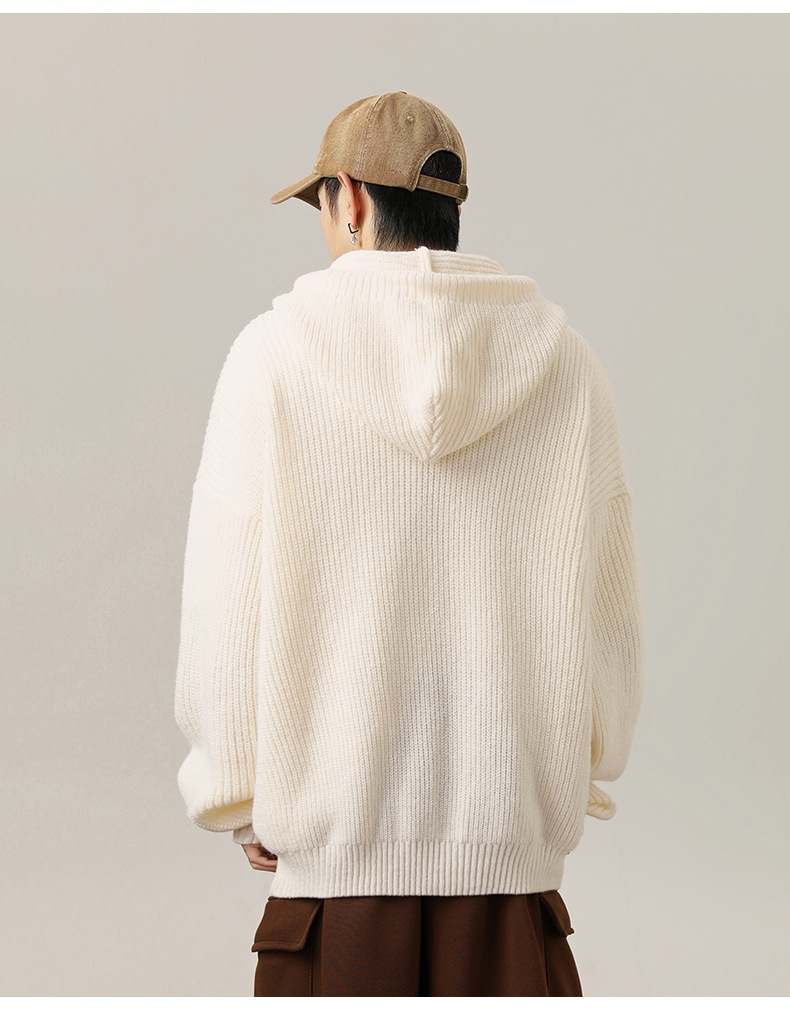 パーカー メンズ ゆったりニットパーカー 秋冬 フード付き