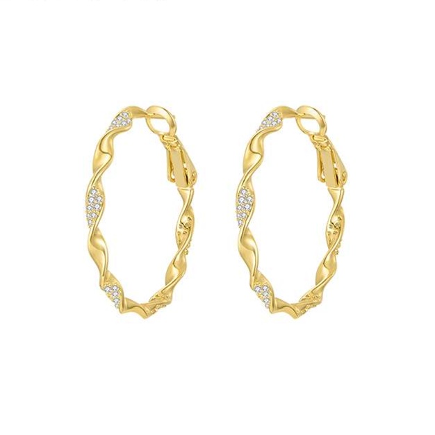 フープ ピアス きらめく波紋フープイヤリング