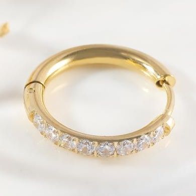 輝石デザインフープピアス