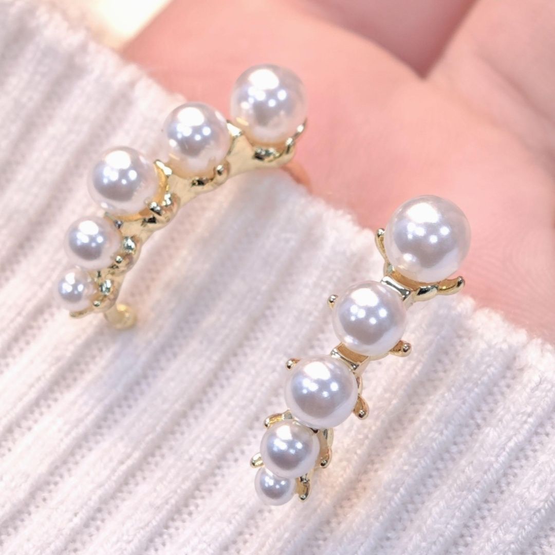 フープ ピアス 月光の雫 パールイヤーカフ