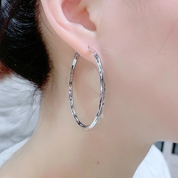 フープ ピアス ねじれ波紋フープピアス