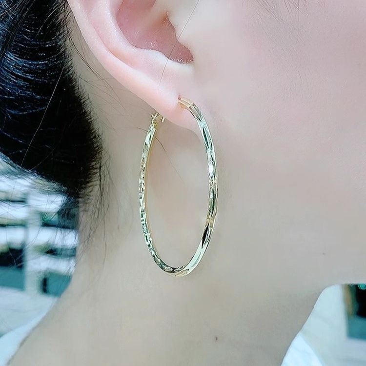 フープ ピアス ねじれ波紋フープピアス