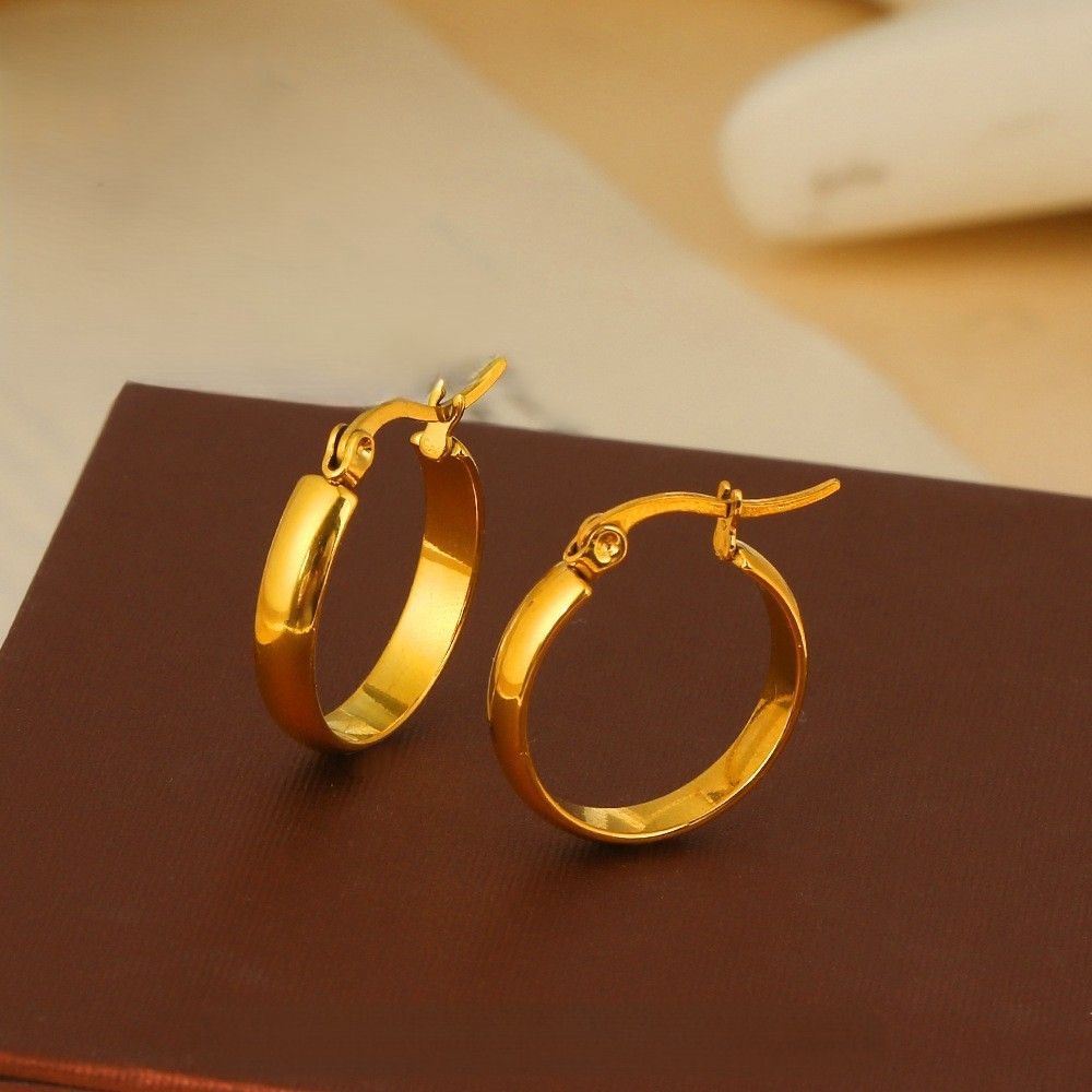 フープ ピアス シンプル輝きフープピアス