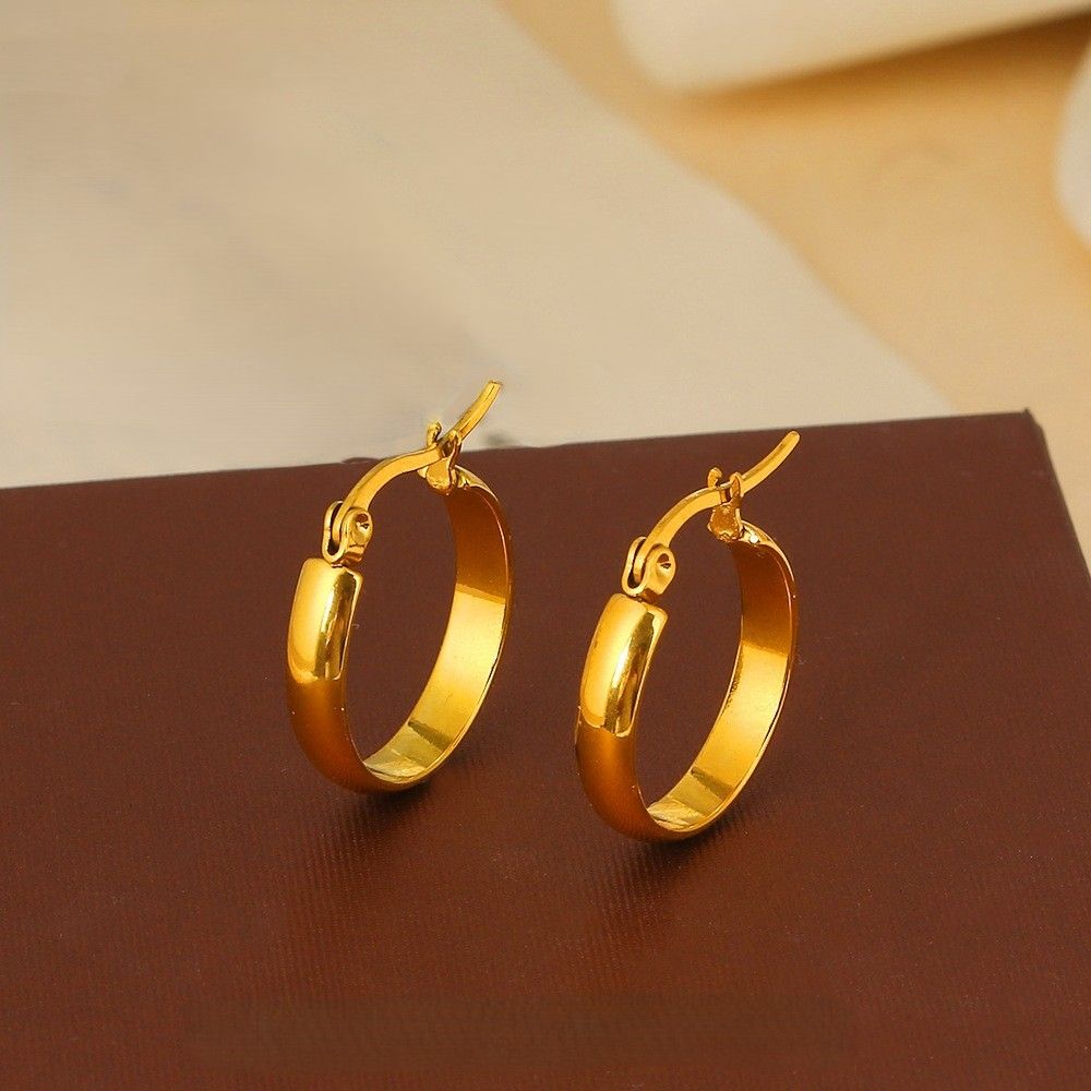 フープ ピアス シンプル輝きフープピアス