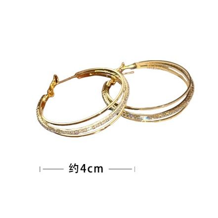 フープ ピアス 煌めき二重輪フープピアス
