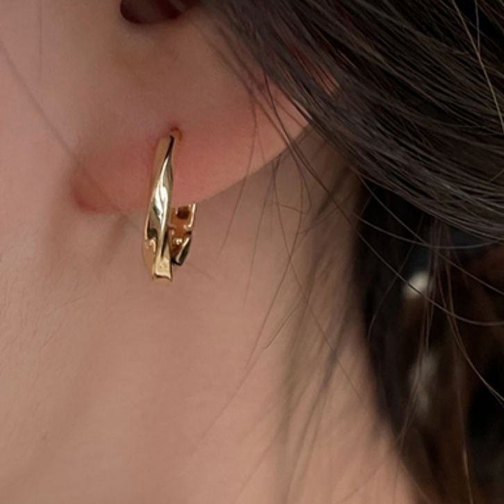 シンプル丸型ステンレスフープピアス