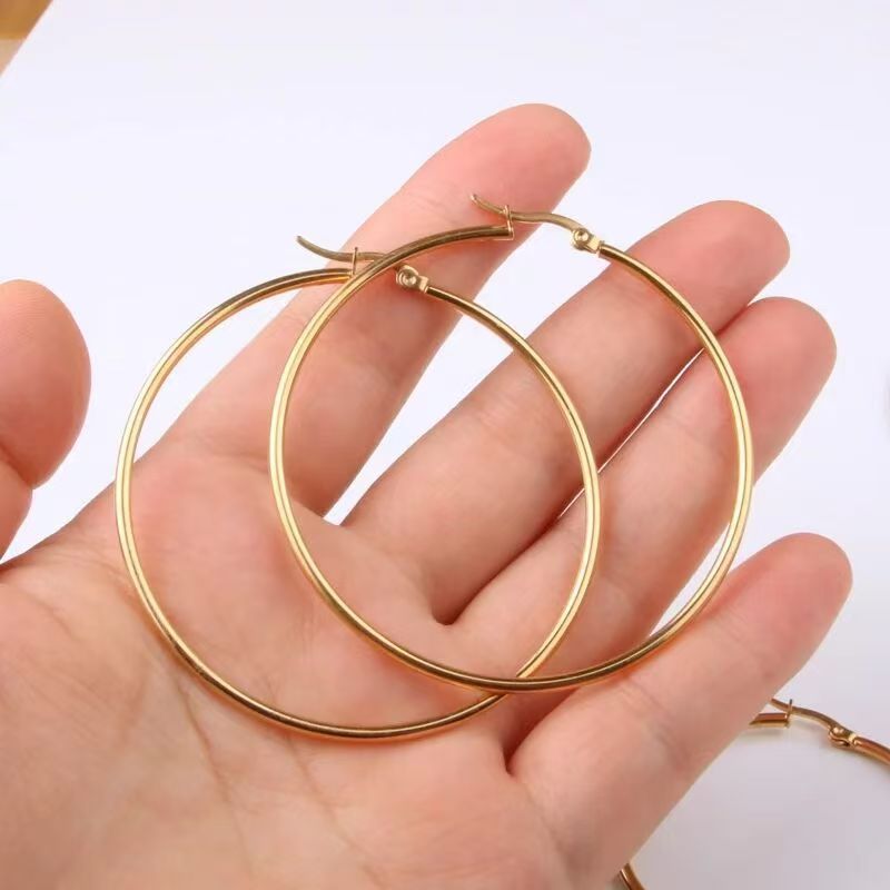 フープ ピアス シンプル輪環ステンレスピアス