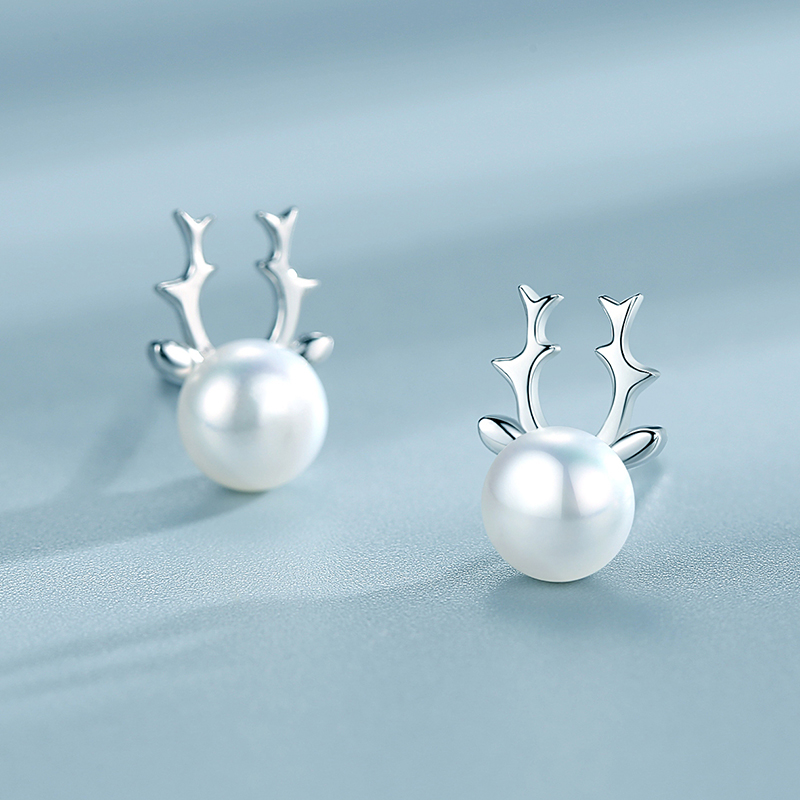 フープ ピアス パール装飾小型輪状耳飾り