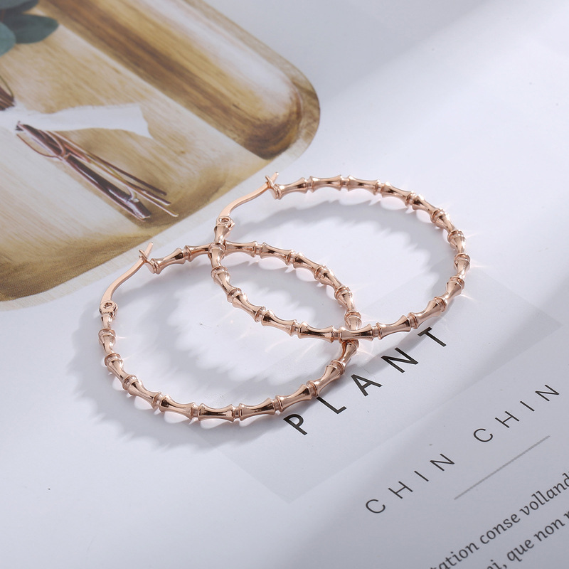 フープ ピアス 竹節模様フープピアス