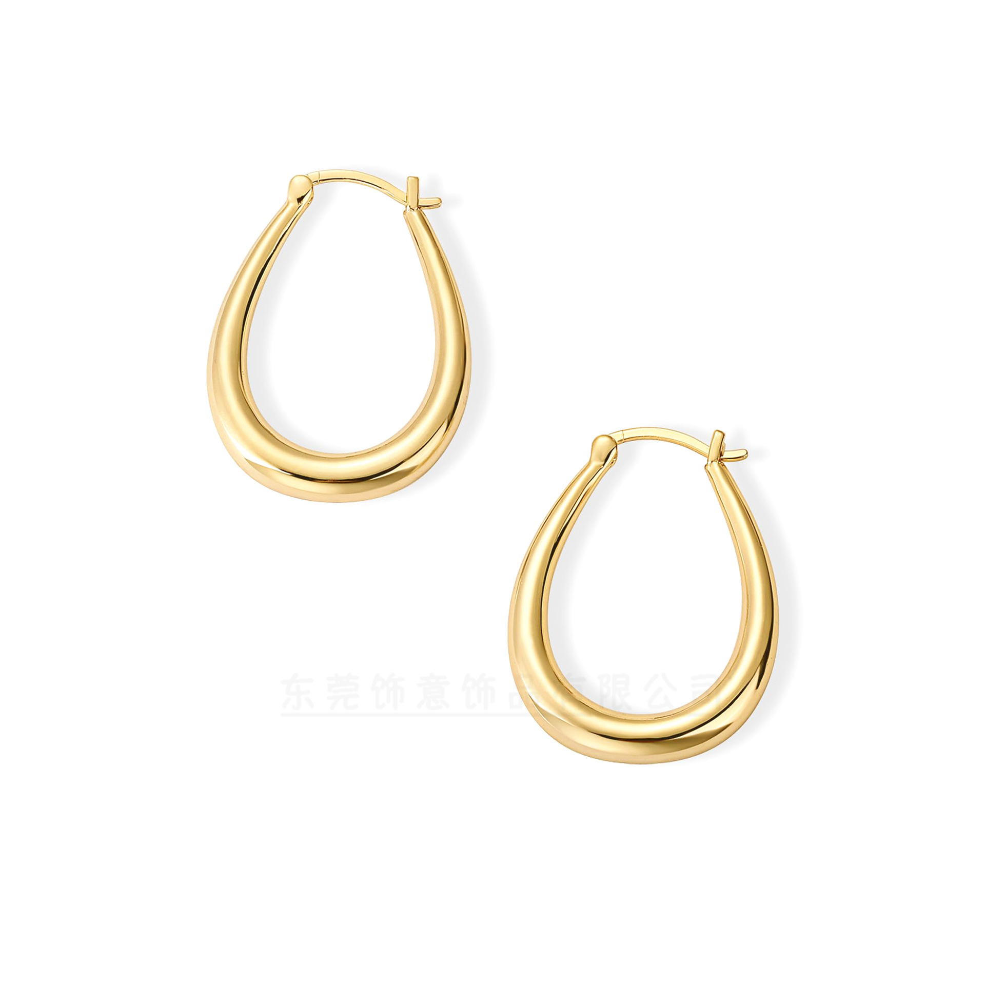 フープ ピアス しずくフォルム 艶やかフープピアス