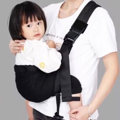 抱っこ紐 軽量通気メッシュ素材斜め掛けベビースリング