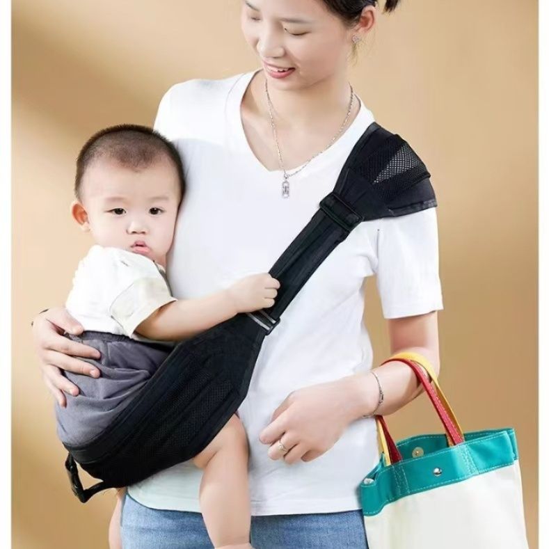 抱っこ紐 軽量通気メッシュ素材斜め掛けベビースリング