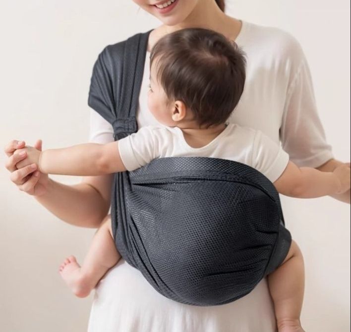 抱っこ紐 多機能収納袋付き軽量メッシュベビースリング