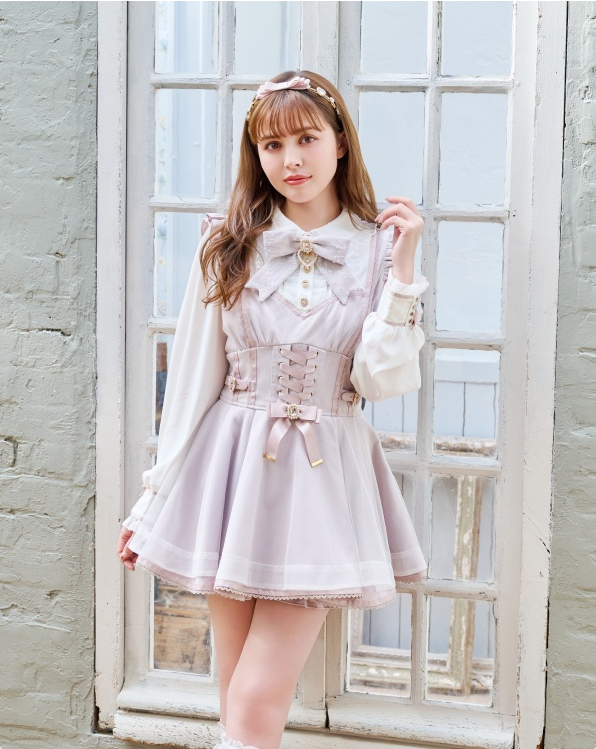 アイドル衣装 フリル付きレースアップ姫ワンピース