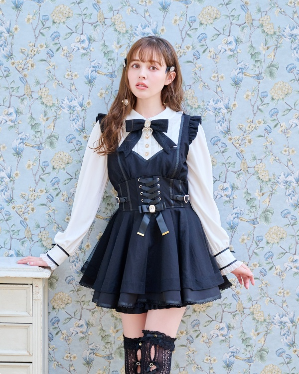 アイドル衣装 フリル付きレースアップ姫ワンピース
