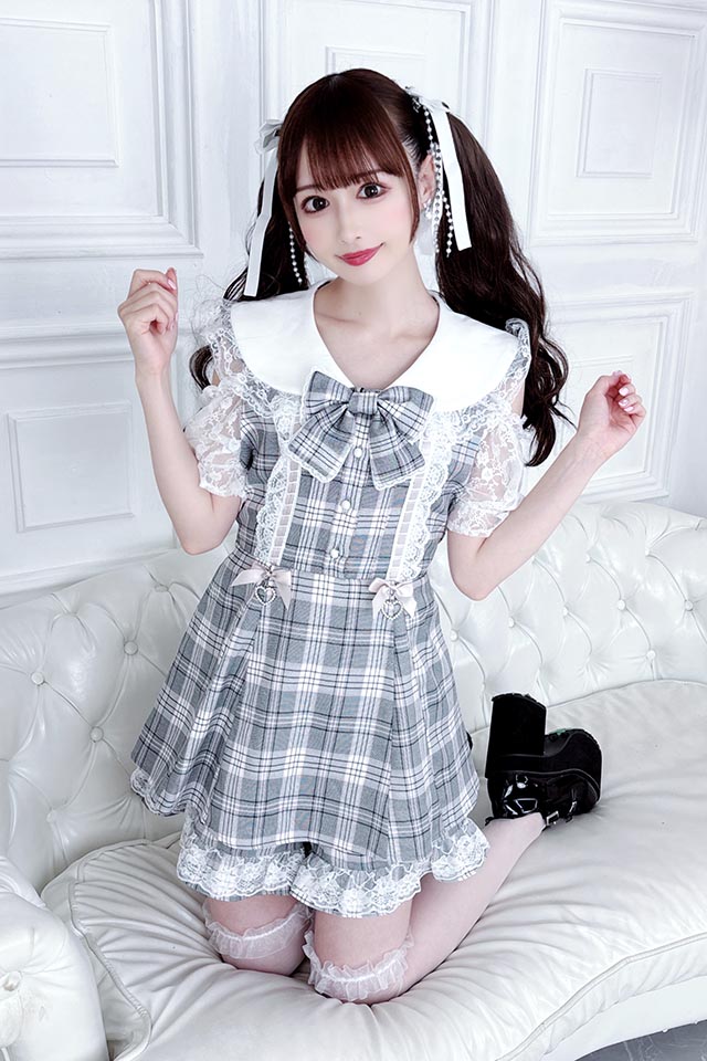 アイドル衣装 メイドスタイル リボンレース ワンピース
