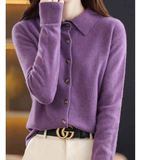 イエベ服　襟付きニットカーディガン（イエベ春向け・イエベ秋向け）