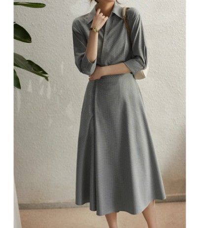 イエベ服　襟付きミディワンピース（イエベ秋向け）