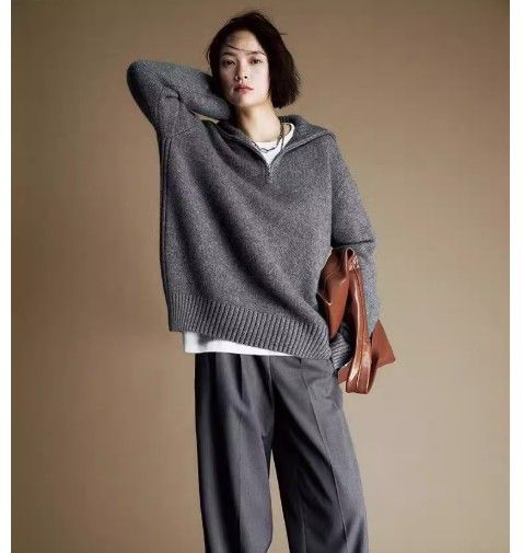 イエベ服　ジップ付ネックセーター（イエベ春向け・イエベ秋向け）