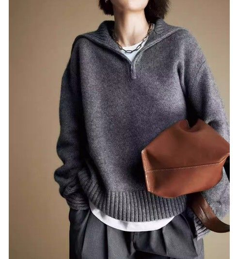 イエベ服　ジップ付ネックセーター（イエベ春向け・イエベ秋向け）