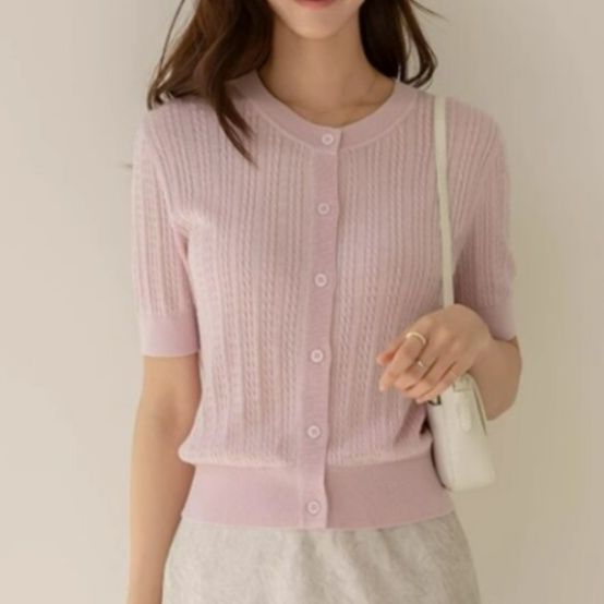 イエベ服　半袖ニットカーディガン（イエベ春向け）