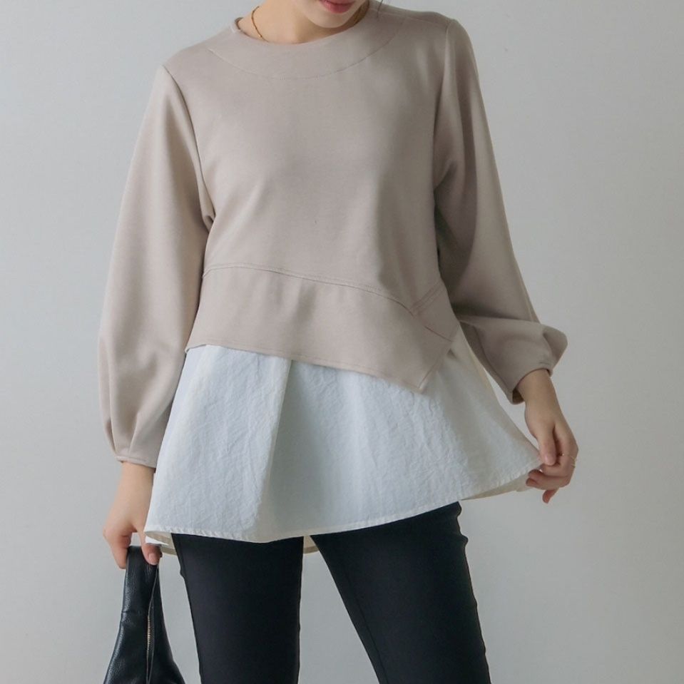 イエベ服　切り替えデザイン袖ふんわりTシャツ（イエベ春向け・イエベ秋向け）
