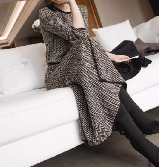 イエベ服　ニットトップス × スカート  セットアップ（イエベ秋向け）