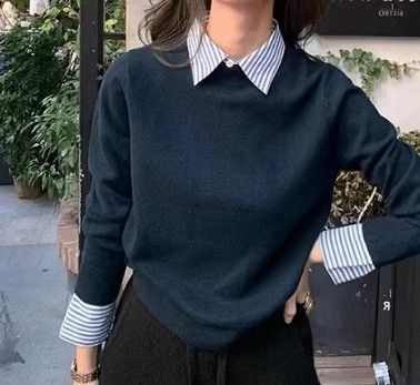 イエベ春/イエベ秋服　襟付きセーター