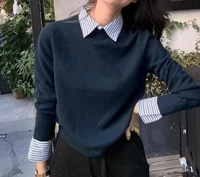 イエベ春/イエベ秋服　襟付きセーター