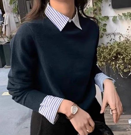 イエベ春/イエベ秋服　襟付きセーター