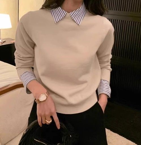 イエベ春/イエベ秋服　襟付きセーター