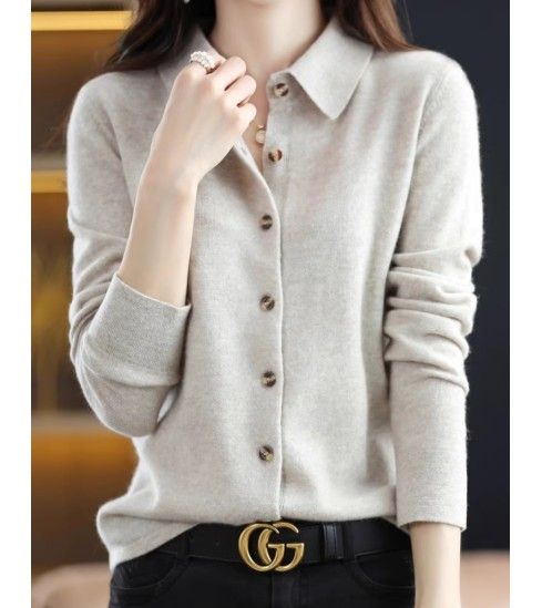 イエベ春/イエベ秋服　襟付きニット