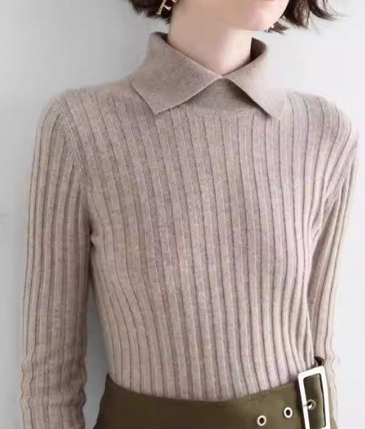 イエベ春/イエベ秋服　襟付きセーター