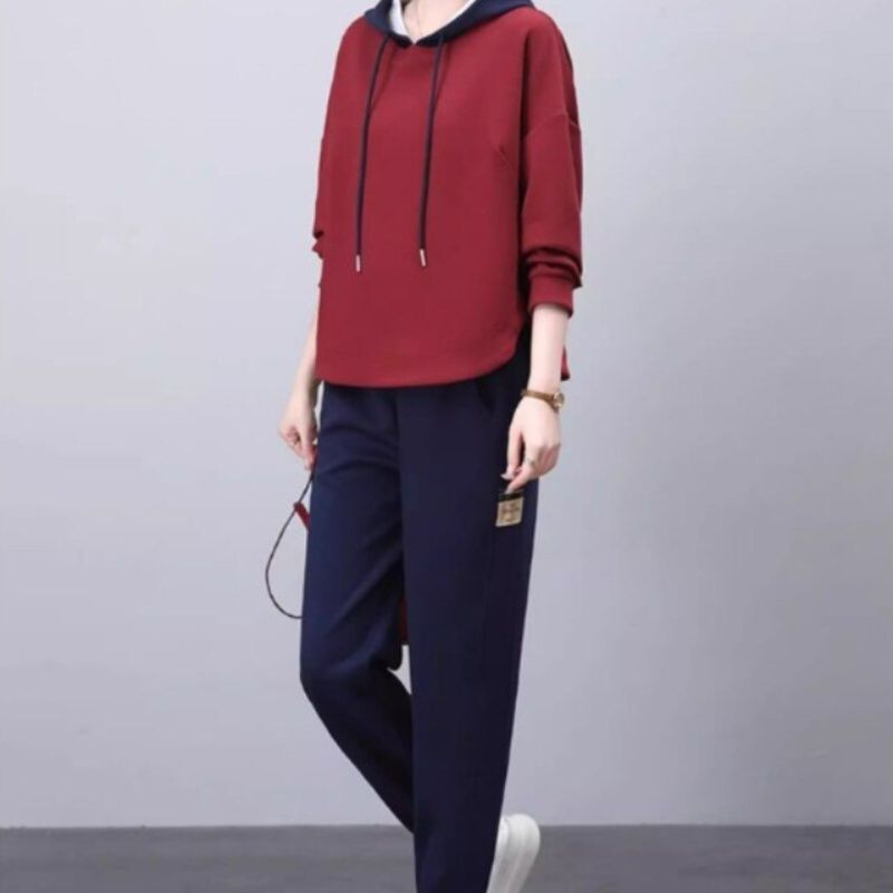 イエベ秋服　フード付パーカースウェットセットアップ