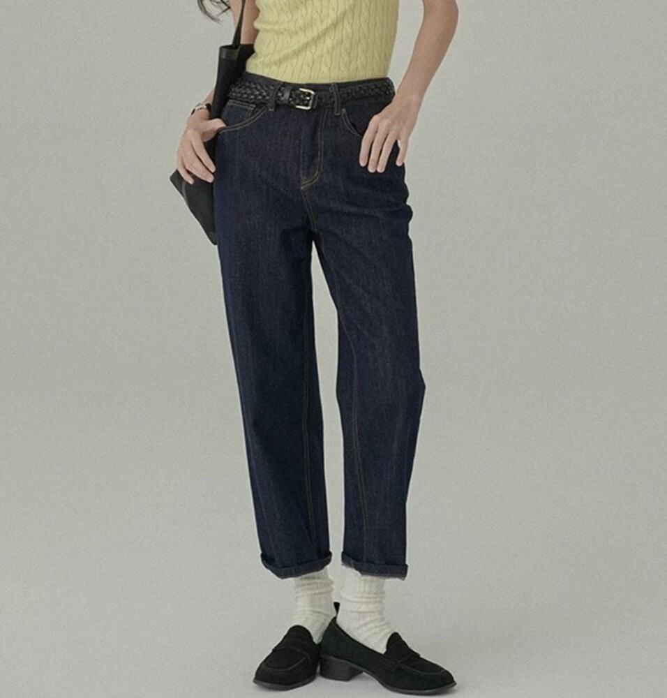 イエベ春/イエベ秋服　ハイウエスト シンプルデニム