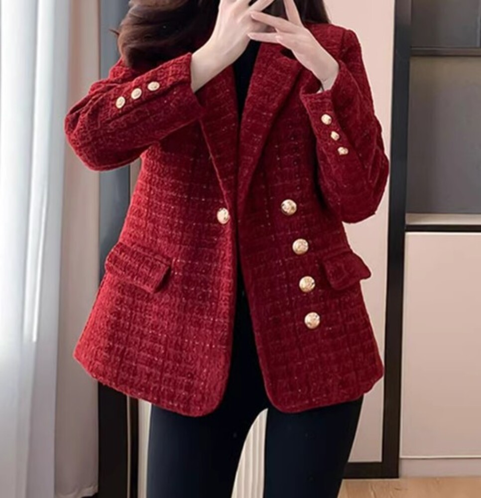 イエベ秋服　ツイードテーラードジャケット