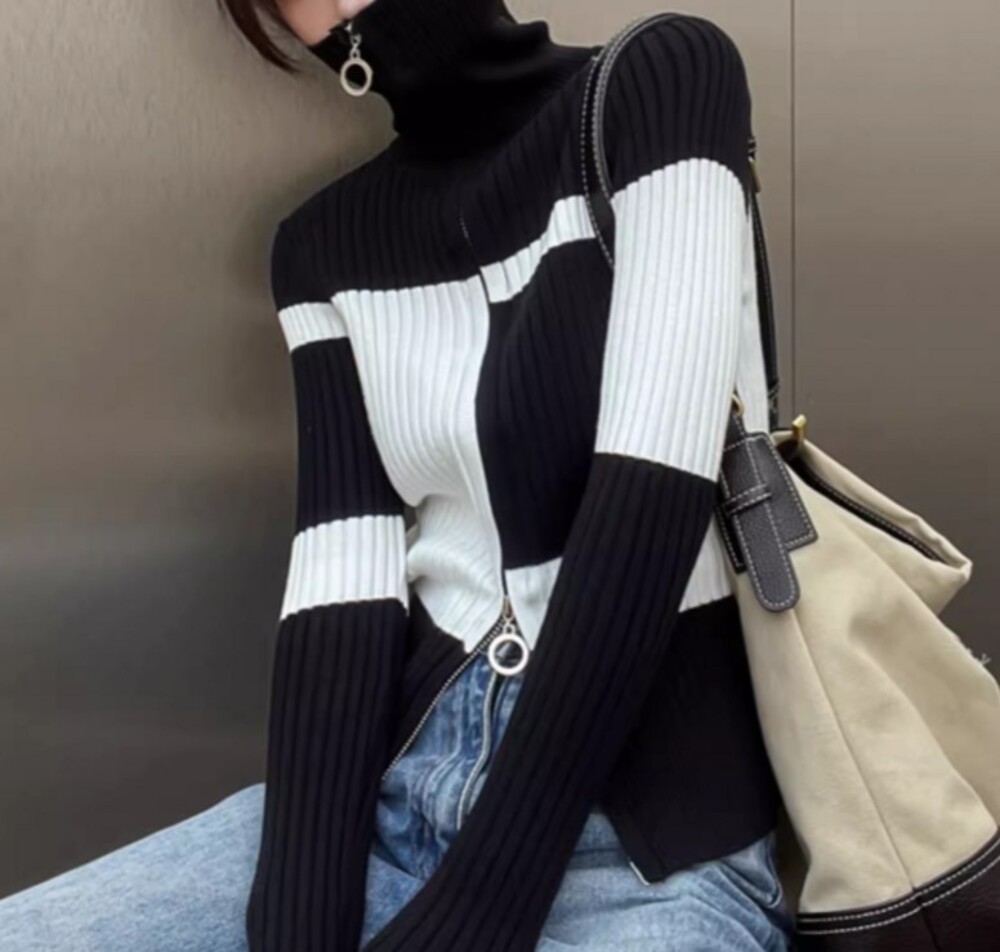 イエベ春/イエベ秋服　ジッパー型ニット
