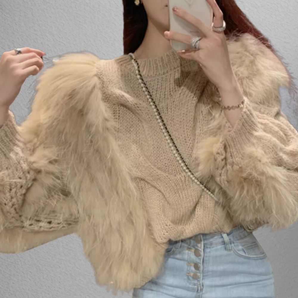 イエベ春/イエベ秋服　ファーセーター