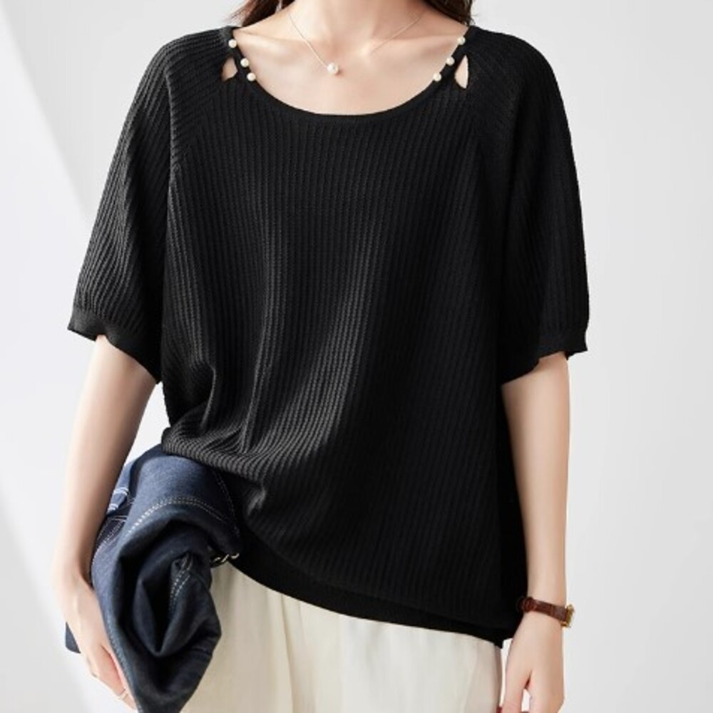 イエベ春/イエベ秋服　デザインネックTシャツ