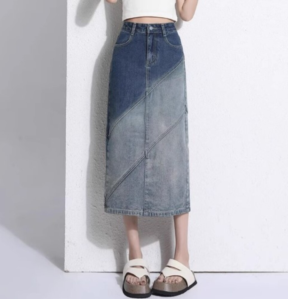 イエベ秋服　アシンメトリーデザイン デニムスカート
