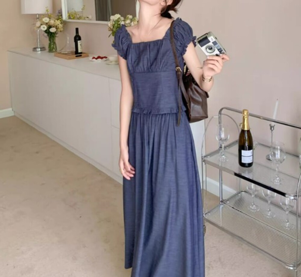 イエベ秋服　華やか オフショルダー フリル 長袖ワンピース フェミニン