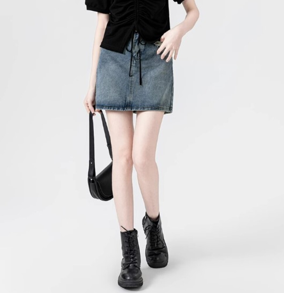 イエベ春/イエベ秋服　ディズル ウォッシュミニスカート