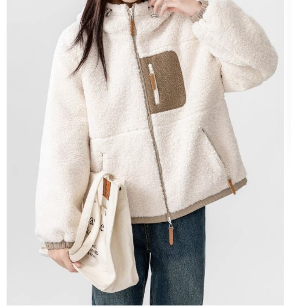 イエベ春/イエベ秋服　ビッグシルエットボアブルゾン