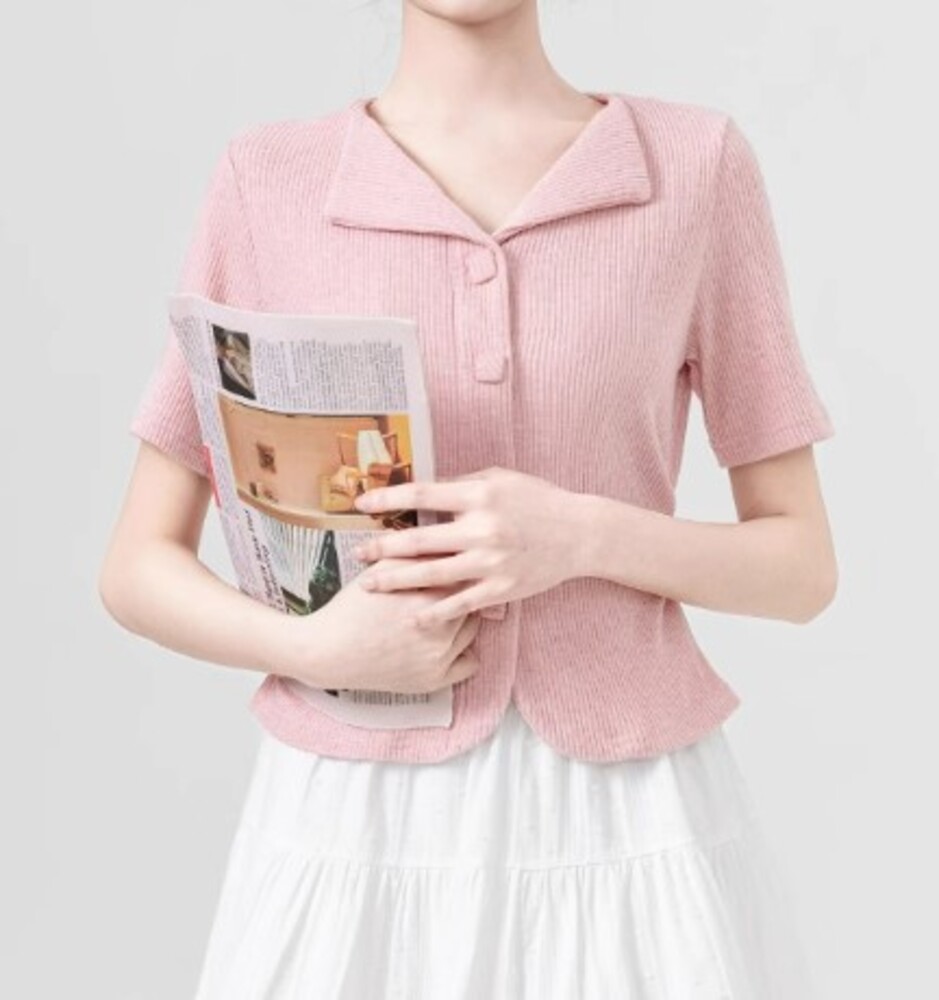 イエベ春/イエベ秋服　カラーニットポロシャツ