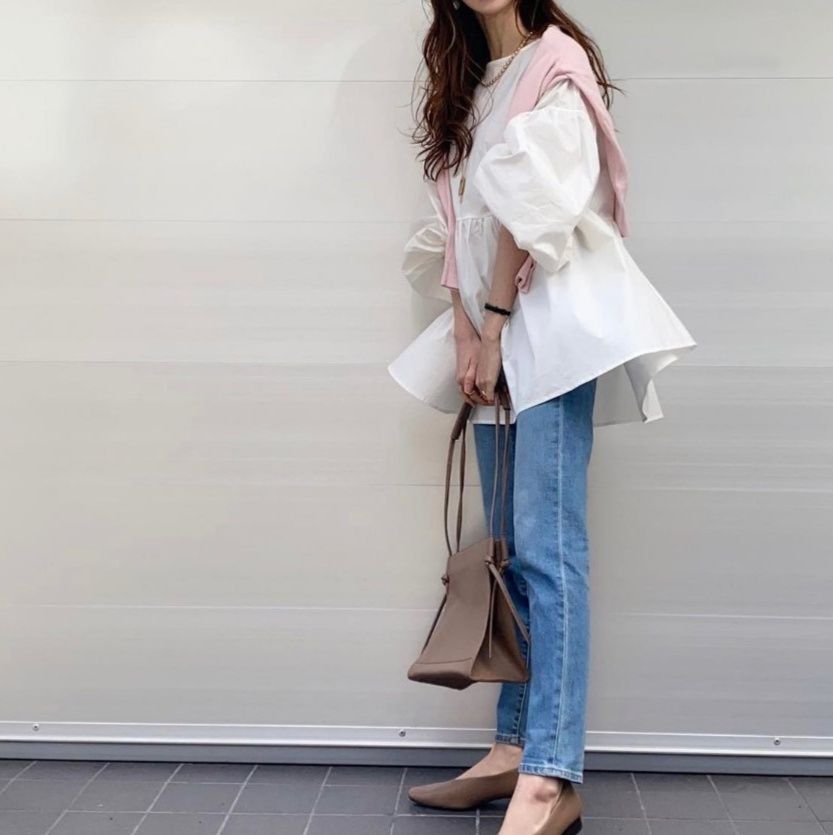  ブラウス パフスリーブ大人可愛い ブラウス 