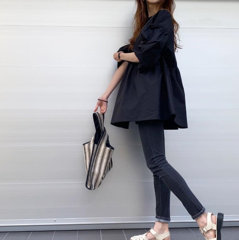  ブラウス パフスリーブ大人可愛い ブラウス 