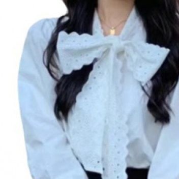 ブラウスレディース長袖ボウタイブラウス