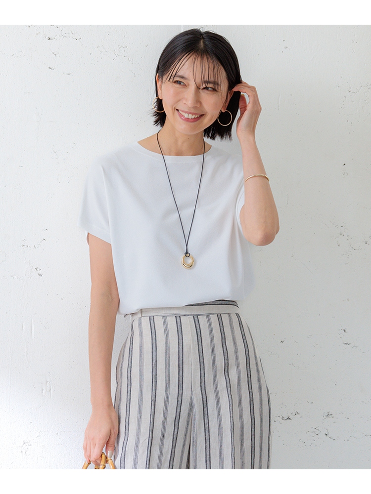 ブラウス シンプル美人ニットブラウス